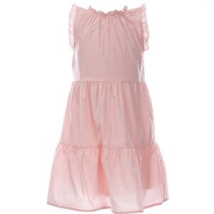 Copper Key- Sleeveless Mock Ruffle Trim Tiered Babydoll Dress - Size kids Large